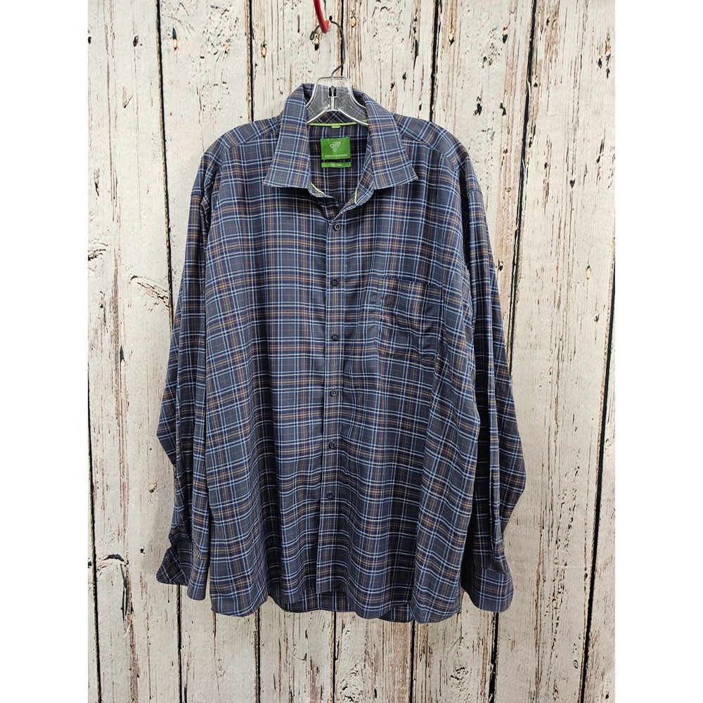 FORSYTH CANADA 2XL Button Down Pocket Long Sleeve Cotton Dress Shirt Men's